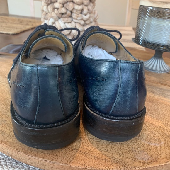 Mezlan Maranello Dark Navy Blue Leather Lace Oxford Dress Shoes Men’s 8 M Spain - Picture 3 of 16